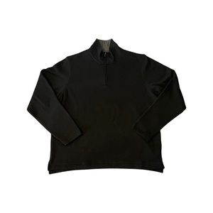 Wrangler Authentics Men’s Fleece Quarter-Zip Sweater black size large